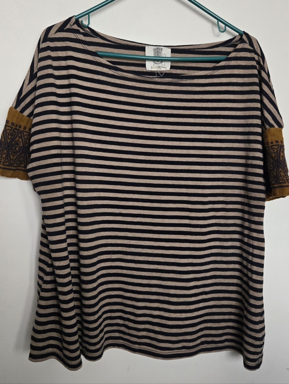 Striped Top With Scarf Sleeves